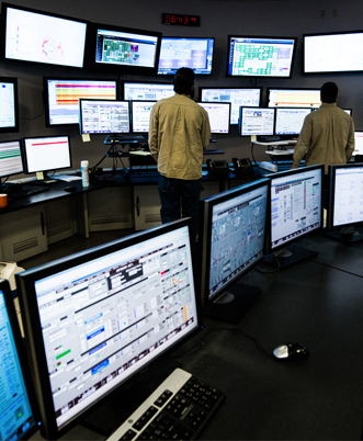 image of control room monitors